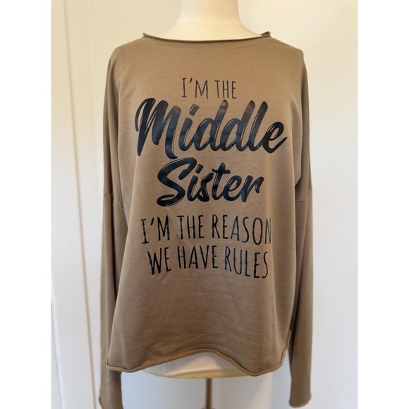 None Sweaters - Sister Brown crewneck sweater size 2XL. Comfy casual lounge Preppy Chic Fashion